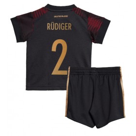 Baby Fußballbekleidung Deutschland Antonio Rudiger #2 Auswärtstrikot WM 2022 Kurzarm (+ kurze hosen)